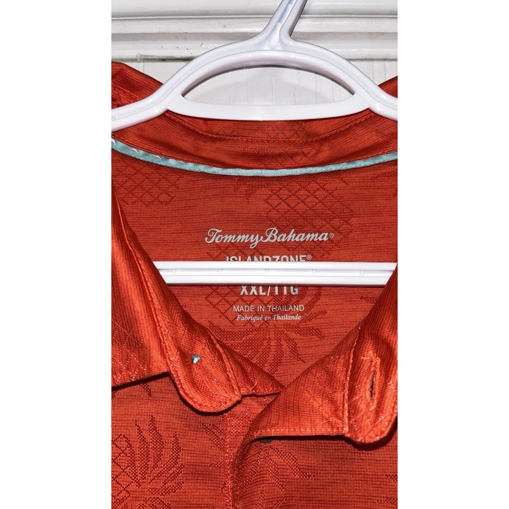 Tommy Bahama IslandZone Mens Orange Pineapple Jacquard Polo Shirt XXLarge - Picture 3 of 4